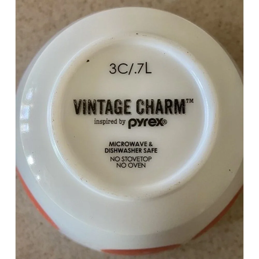 Vintage Charm Inspired By Pyrex Orange Polka Dots Mixing Bowl - 3 1/4